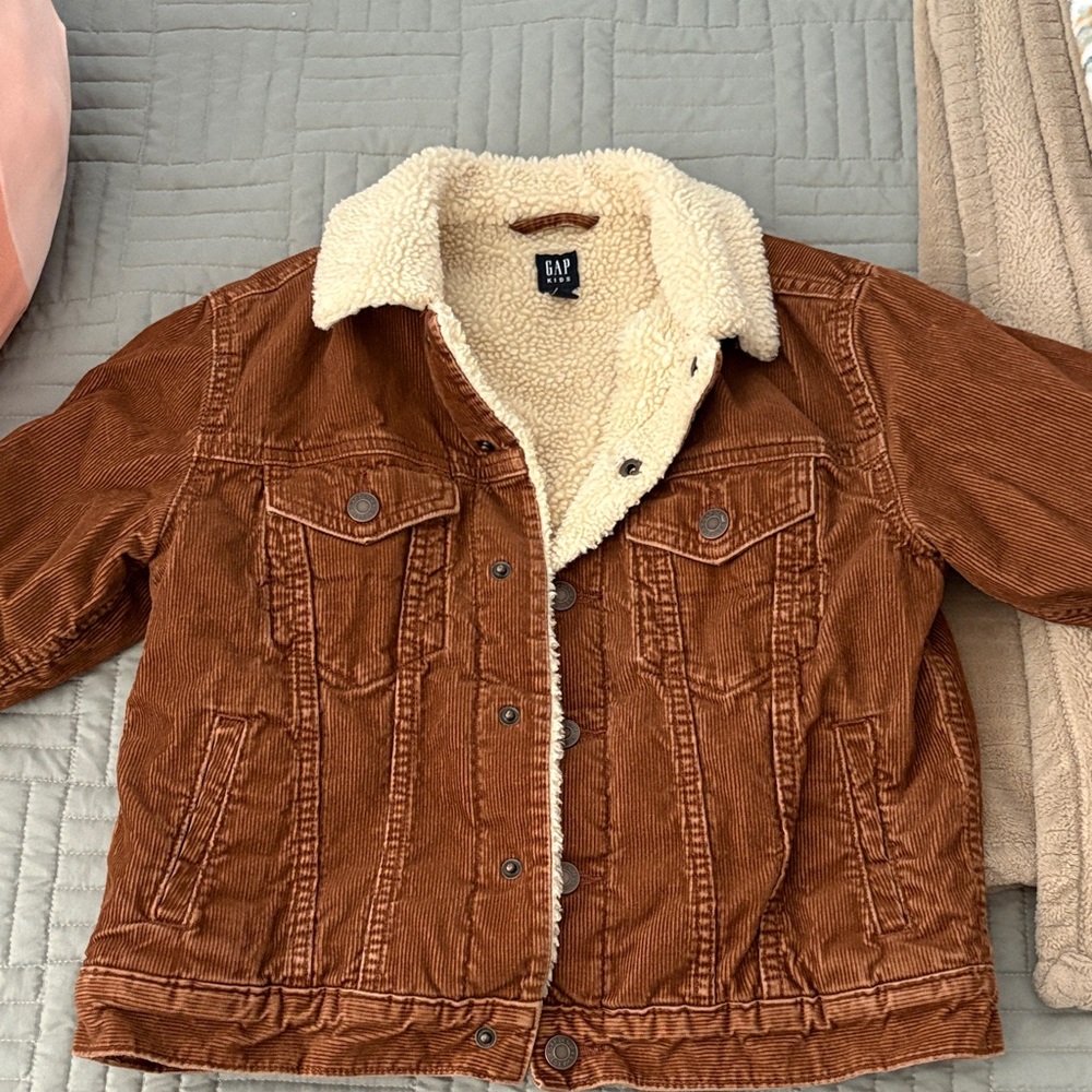 GAP Tan Corduroy Jacket with Sherpa Lining